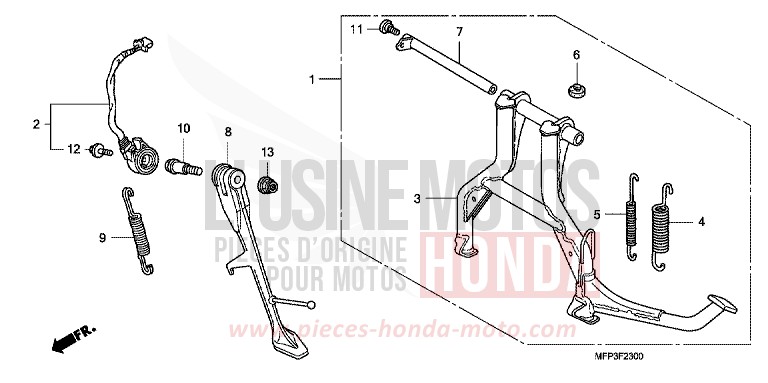 STAENDER von CB1300 Super Bold'or ABS PEARL SUNBEAM WHITE (NHA66KF) von 2009